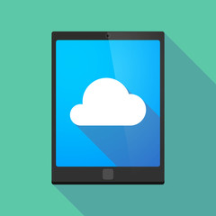 Tablet pc icon with a cloud
