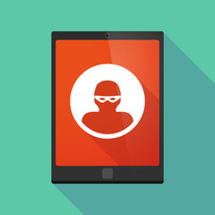 Tablet pc icon with a thief