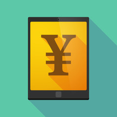 Obraz premium Tablet pc icon with a yen sign