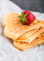 Waffles with strawberry