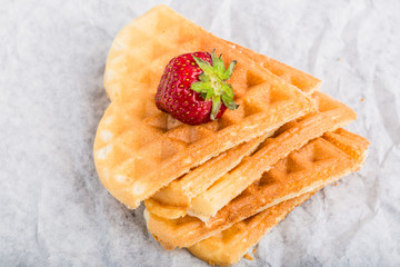 Waffles with strawberry