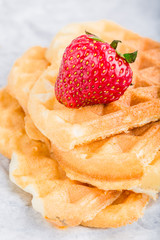 Waffles with strawberry