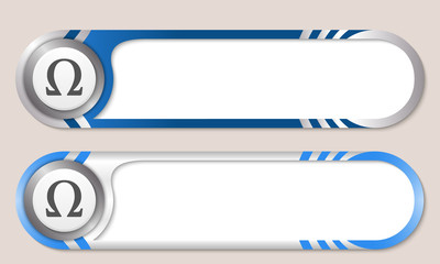 Obraz premium Vector buttons for your text and omega symbol