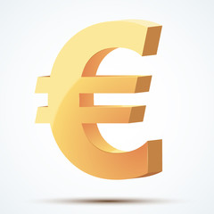 Fototapeta premium Golden symbol of euro