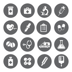 Set of vector Medical Icons in flat style