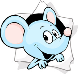 Fototapeta premium mouse peering out of a hole in a paper