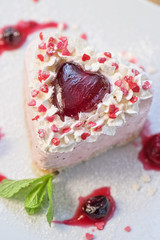 heart-shaped valentine cake
