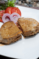 bacon and cheese sandwich