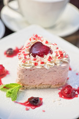 heart-shaped valentine cake