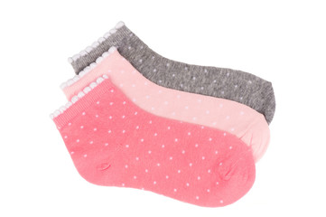 Kid's socks isolated.
