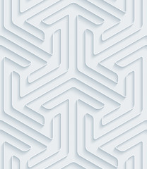 White paper with outline extrude effect. Abstract 3d seamless background. Halftone vector EPS10.