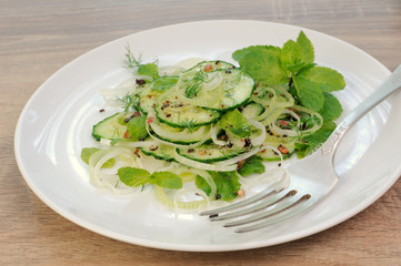 Cucumber salad with mint