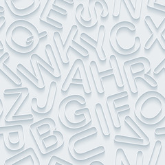 White paper with outline extrude effect. Abstract 3d seamless background. Halftone vector EPS10.