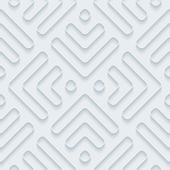 White paper with outline extrude effect. Abstract 3d seamless background. Halftone vector EPS10.