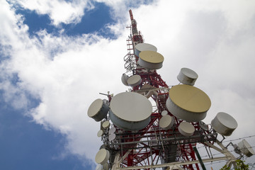 Telecom antenna in a building