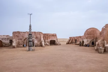 Fototapete Tunesien Außenansicht des Original-Filmsets, das in Star Wars als Mos . verwendet wurde