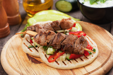 Greek souvlaki skewer