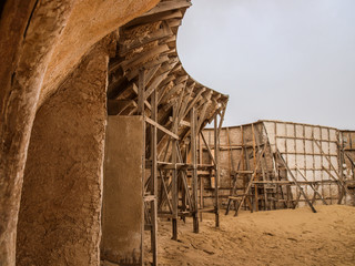 Interiour, behind the scenes, view of the original film set used