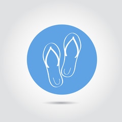 Flip flops. Summer and travel icon. Travel design. Vector