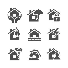 Property insurance icons