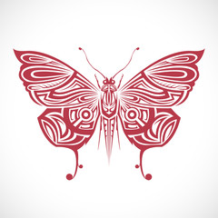 Patterned butterfly in a tribal.