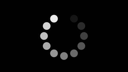 4k Loading circle - black and white - 24 fps