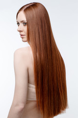 Naklejka premium Beautiful Woman with Clean Fresh Skin 