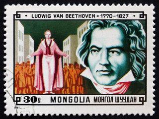 Postage stamp Mongolia 1981 Ludwig van Beethoven