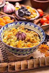 Oriental rice pilaf vertical