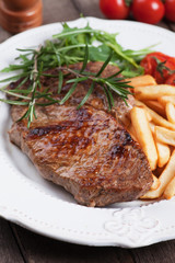Beef steak with french fries