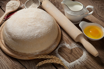 Fresh dough on the table