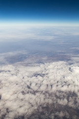 sky with clouds view from the airplane
