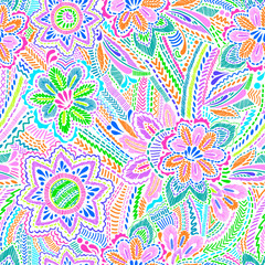 Embroidery floral design ~ seamless background
