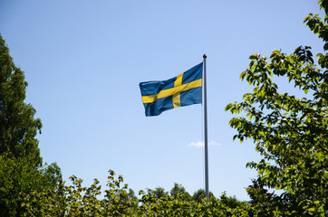 Backlit swedish flag