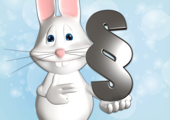 Hase Recht Paragraph Anwalt 3D weiß zeigen Comic