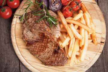 Beef steak with french fries