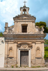 Fototapeta na wymiar Facade of the old church