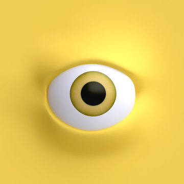 Cartoon eyes element face for character. 3d illustration.