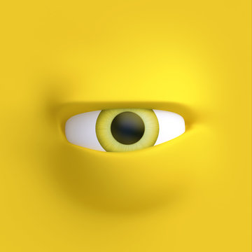 Cartoon eyes element face for character. 3d illustration.