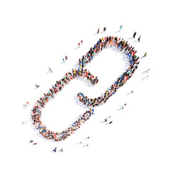 people in the shape of a chain.