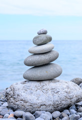 Fototapeta na wymiar Conceptual Piled Stones in Perfect Balance