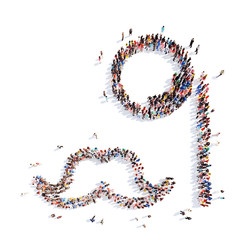 people in the shape of a mustache.