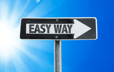 Easy Way direction sign with a beautiful day