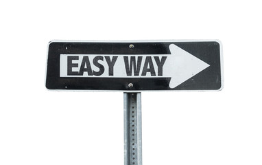 Easy Way direction sign isolated on white