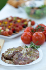 Chuck steak and shishkebabs