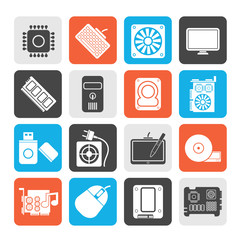 Silhouette Computer part icons - vector icon set