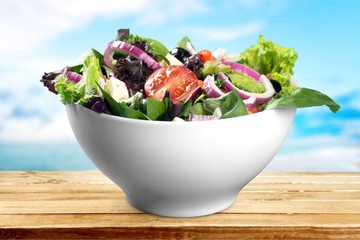 Salad, bowl, grilled.