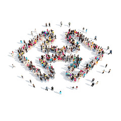 People in the form of arrows.