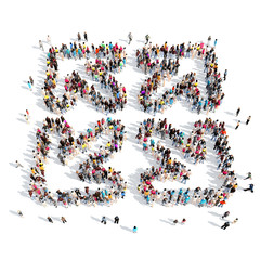 People in the form of arrows.