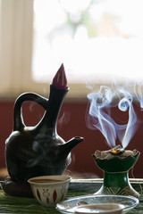Ethiopian traditional coffee ceremony